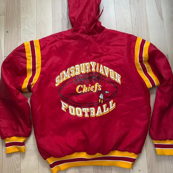 Vintage Chiefs Football Jacket – Red/Yellow Pullover (M, Made in USA) - Picture 2 of 8